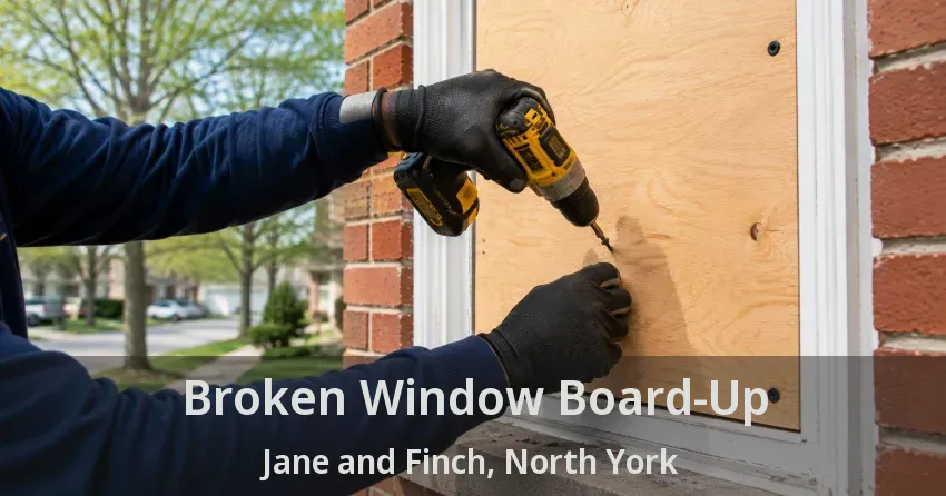 Broken Window Board-Up Jane and Finch, North York - ON