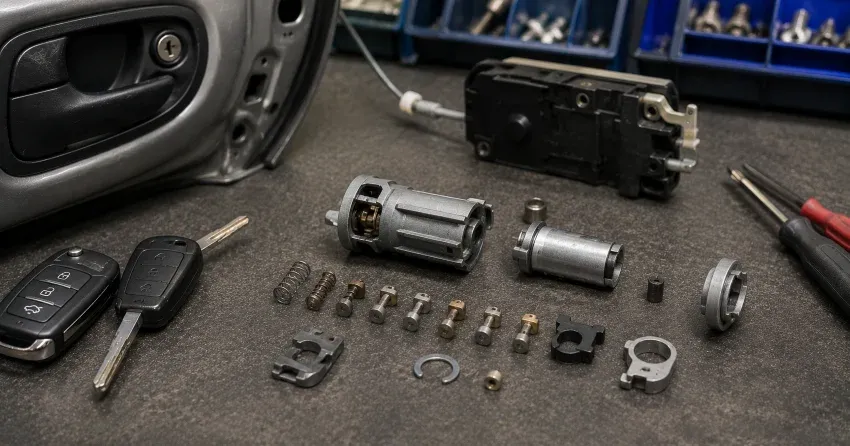 technician testing a car key fob during Car Lock Repair Flemingdon Park, North York