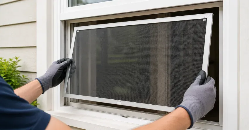 technician repairing a window sash and balance system in Humbermede, North York